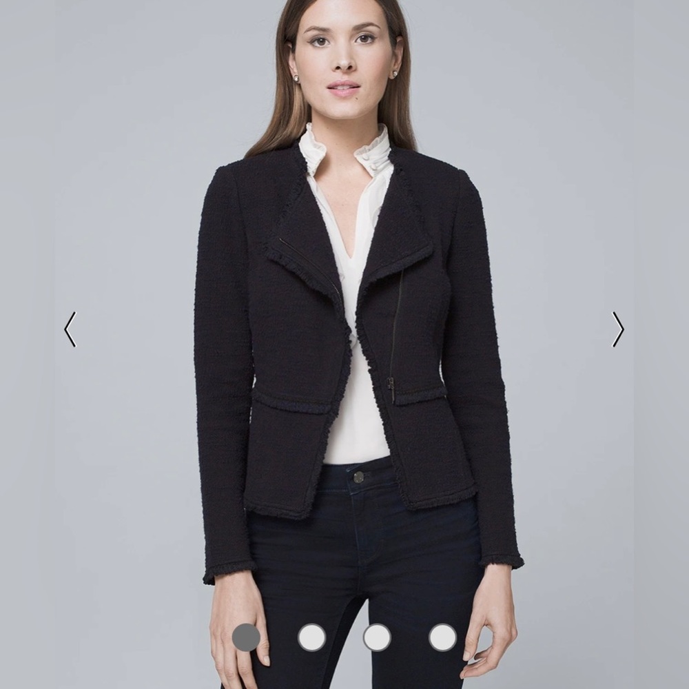 WHBM — Tweed Moto Sweater Jacket — Size 14